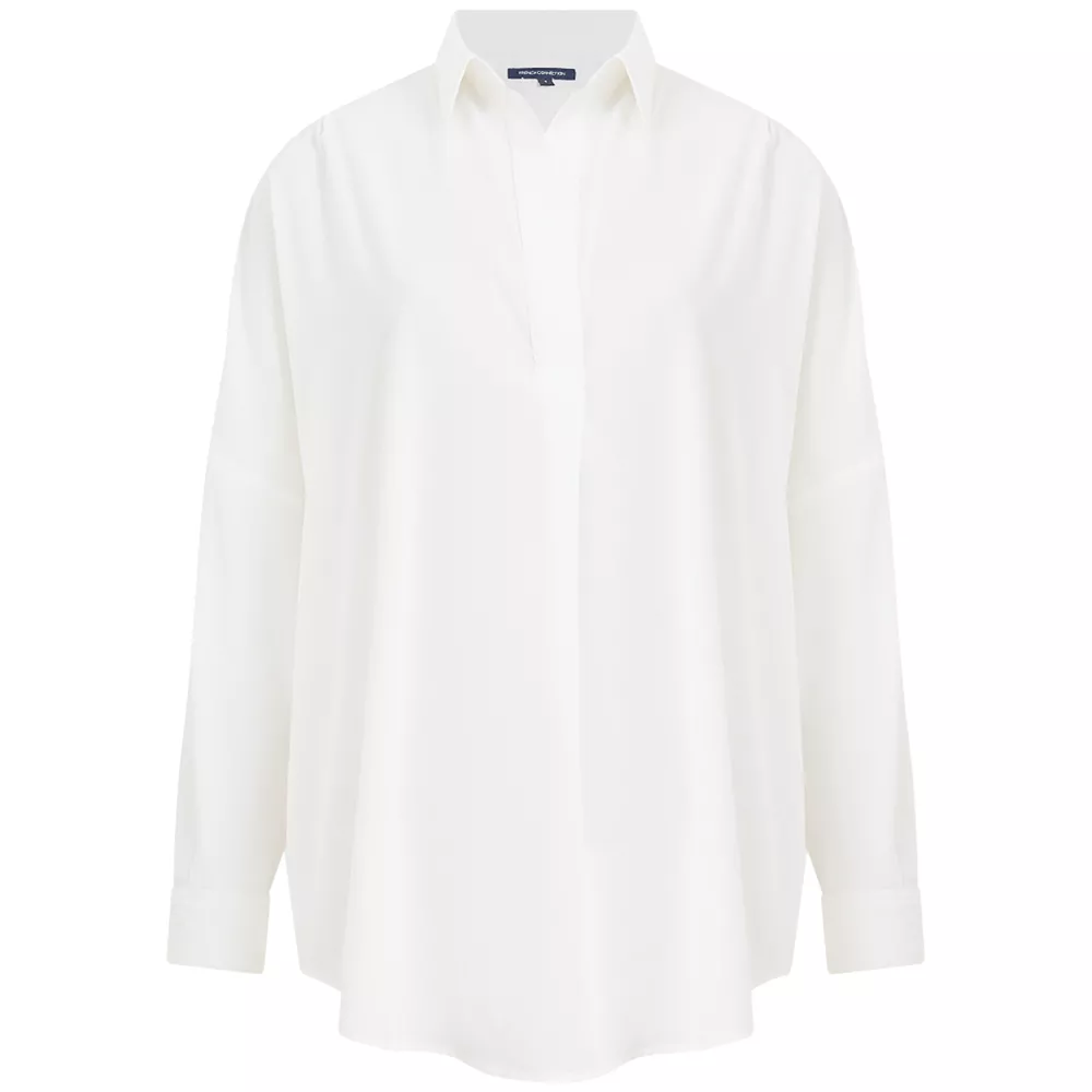 French Connection Rhodes Recycled Crepe Popover Shirt